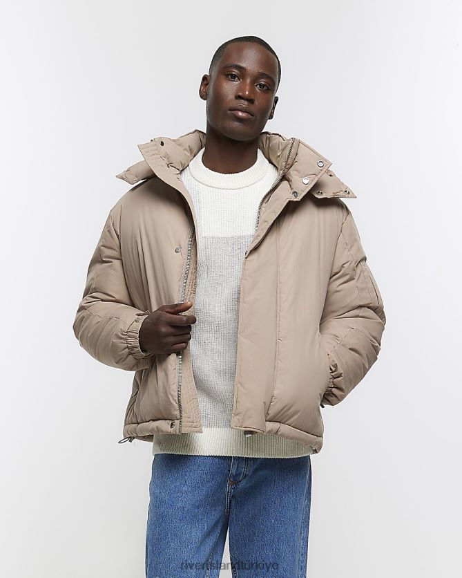 giyim TR River Island erkekler normal kesim kapu onlu parka i me ceket kahverengi H20DTL5488 H20DTL5488 Her duruma uygun Turkiye River Island elbise River Island daki mukemmel gard rop parcalar n ke f...