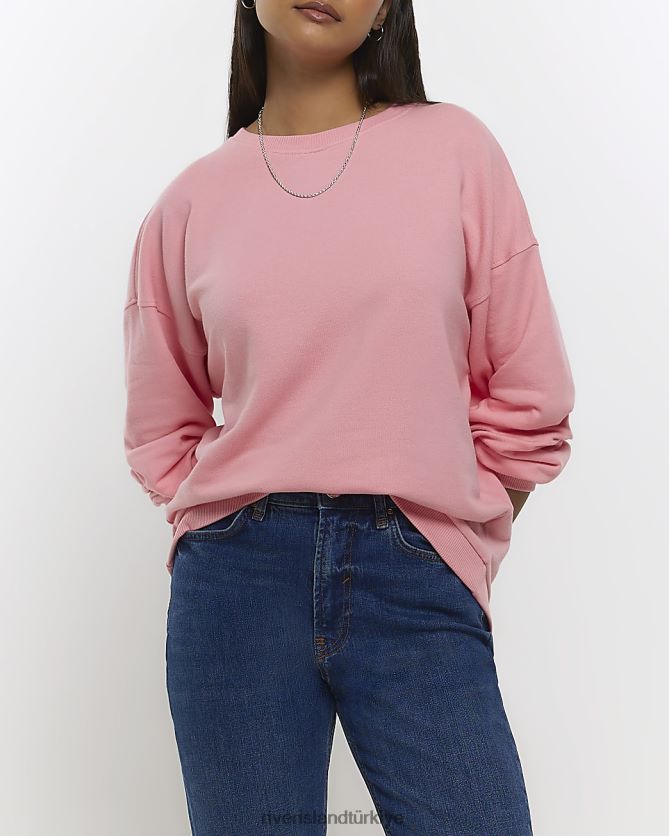 River island pink sweatshirt shop
